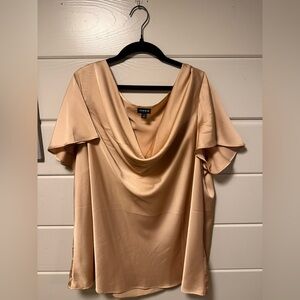 Torrid Champagne Satin Cowl Neck Top size 1